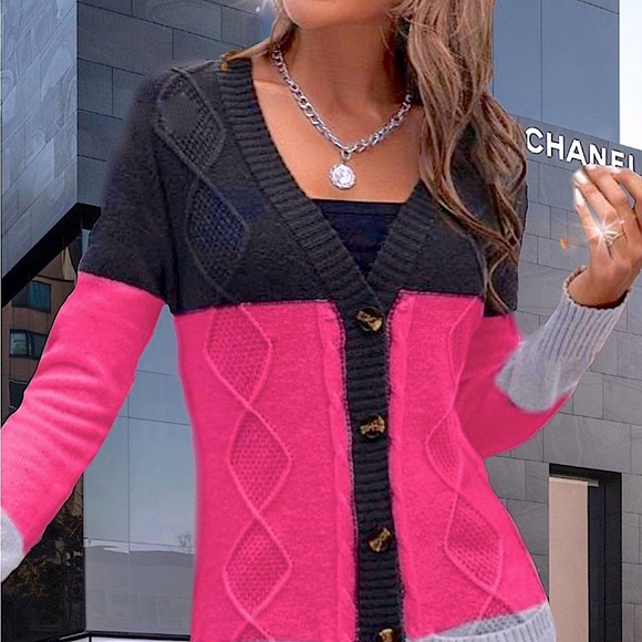 Nwt, Lavishly Paris Multicolored Open Front Cardigan Coat. - Picture 10 of 16